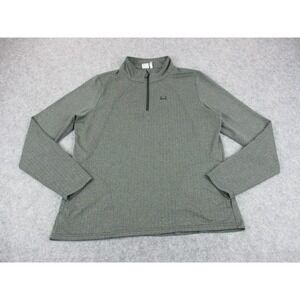 Cinch Sweater Mens Large Gray Black Quarter Zip Mock Neck Herringbone Cowboy